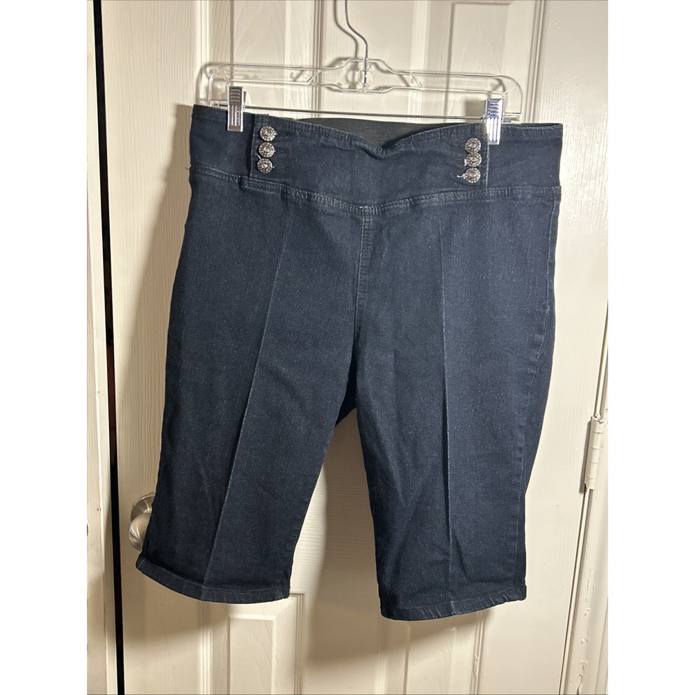 Diamante Women's Jeans Shorts Bermuda Stretch Size‎ 16